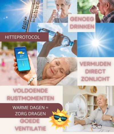 Aandacht voor elkaar deze dagen! 🙌 Bij hitte telt elke druppel zorg ☀️ #zorgvoorjezelfenanderen